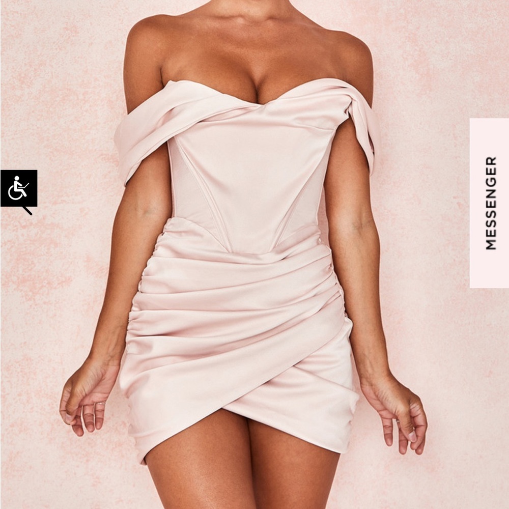 House of CB Coraline Blush Satin Corset Dress